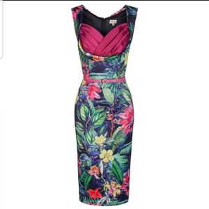 Lindy Bop 'Vanessa' Rainforest print Wiggle Dress